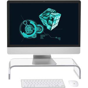 Acrylic Clear Monitor Screen TV Stands Riser 20"  Desktop Organizer